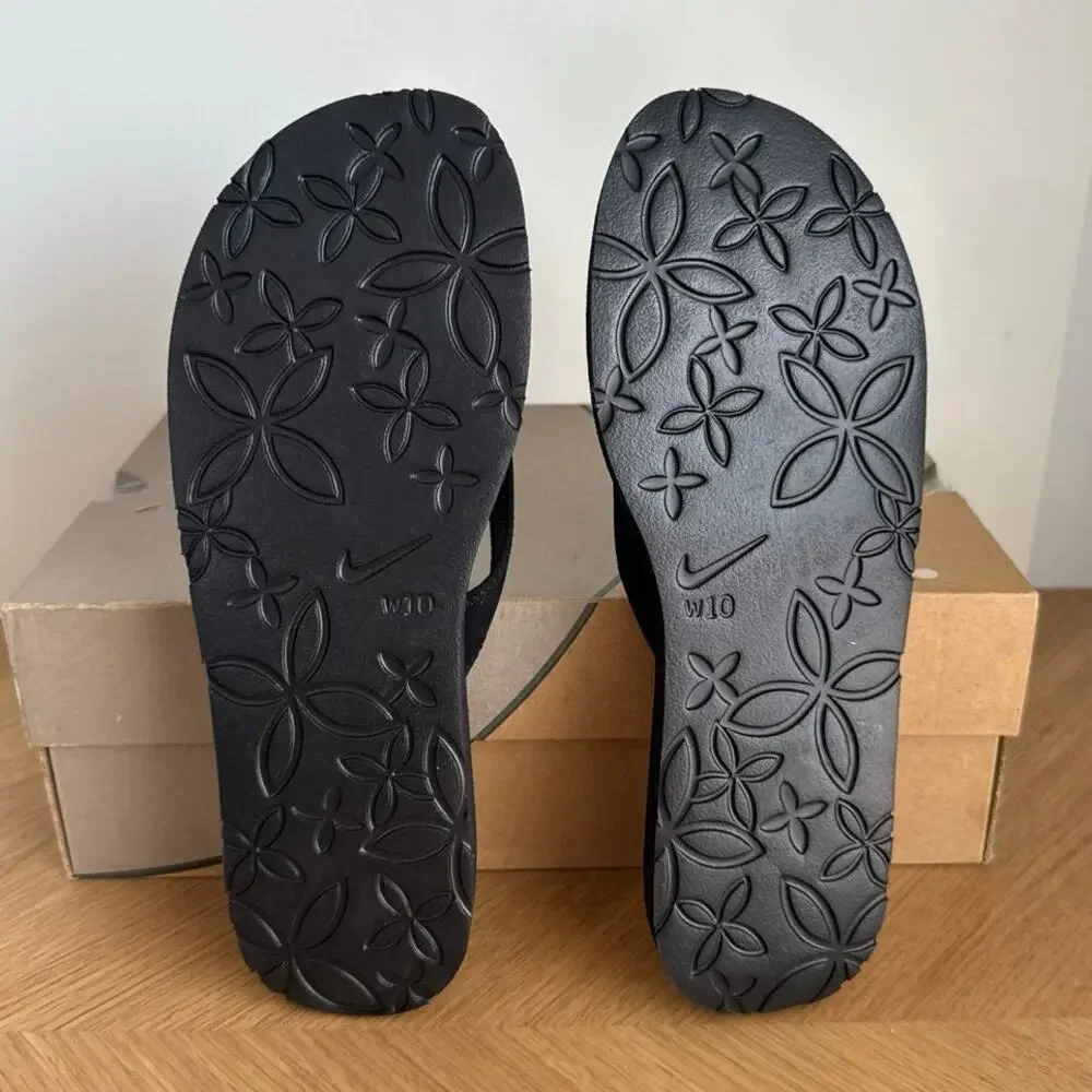 Nike Ultra Comfort Footbed Black/White Women Slides - SZ 10